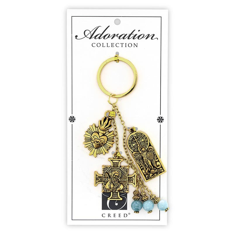 Saint Michael Adoration Keychain