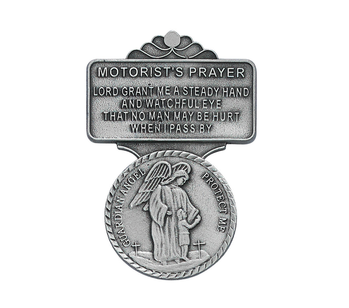 GUARDIAN ANGEL PROTECT ME VISOR CLIP — The Roman Catholic Store