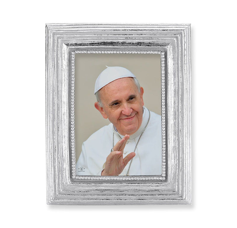 Silver Frame with a Pope Francis Print