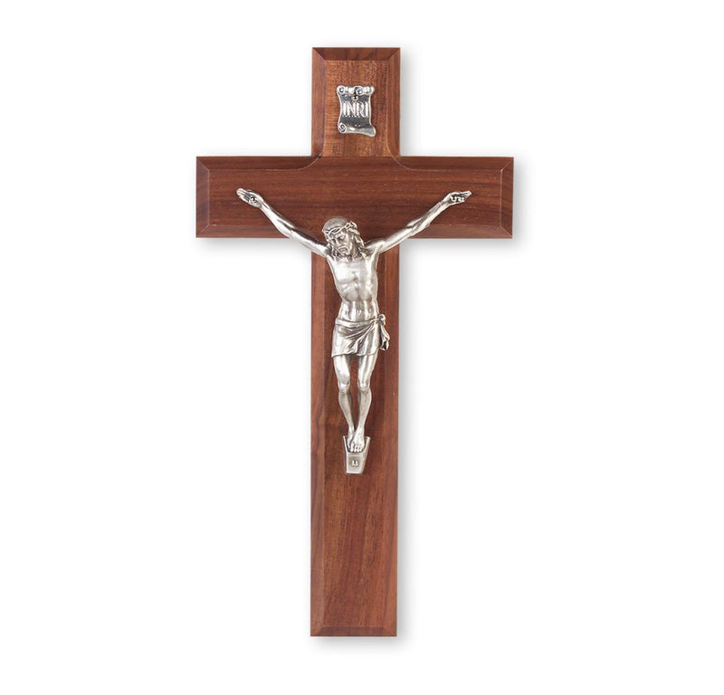 10" Walnut Wood Crucifix