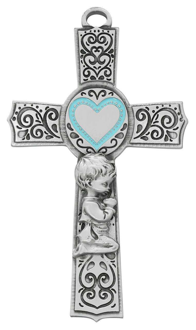 6'' Pewter Baby Boy Cross Cross Mcvan 