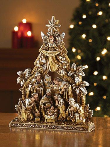 Metallic Nativity Figurine Christian Brands Catholic 