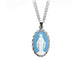 Light Blue Sterling Silver Cameo Miraculous Medal HMH 