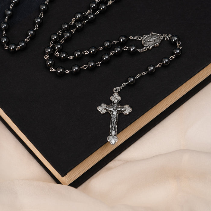 Italian Handcrafted Grey Hematite Rosary Rosary Christian Brands Catholic 