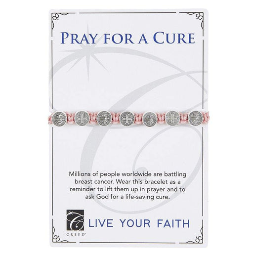 Pink Pray For Cure Saint Benedict Bracelet Bracelet Christian Brands Catholic 