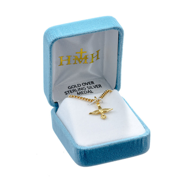 Holy Spirit Gold Over Sterling Silver Medal HMH 
