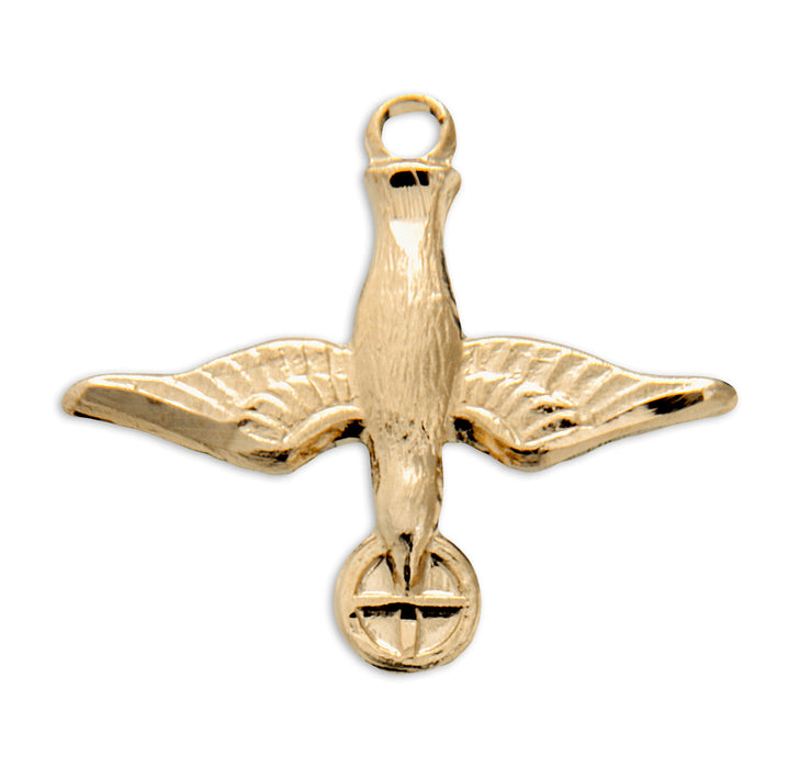 Holy Spirit Gold Over Sterling Silver Medal HMH 