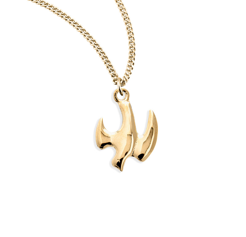 Holy Spirit High Polished Gold Over Sterling Silver Medal HMH 
