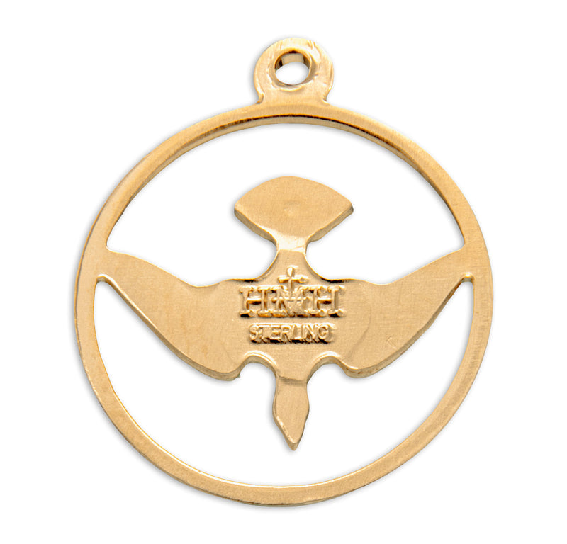 Holy Spirit Gold Over Sterling Silver Medal HMH 