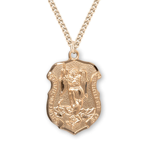 Saint Michael Gold Over Sterling Silver Badge Medal Medal HMH 