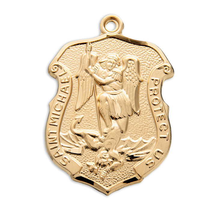 Saint Michael Gold Over Sterling Silver Badge Medal Medal HMH 