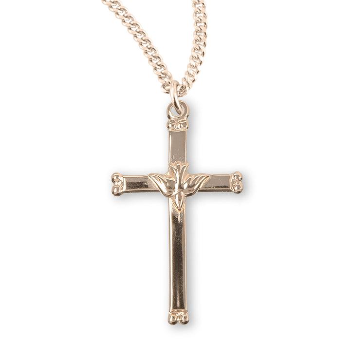 Gold Over Sterling Silver Cross with Holy Spirit HMH 