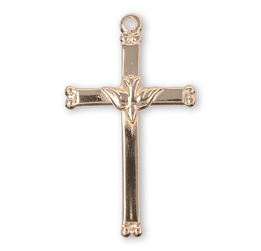 Gold Over Sterling Silver Cross with Holy Spirit HMH 