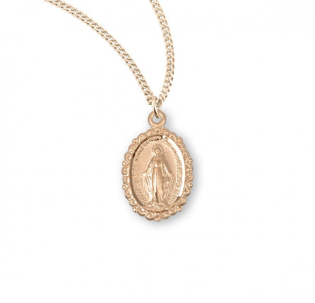 Gold Miraculous Medal Necklace Necklaces The Roman Catholic Store 