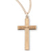 Gold Over Sterling Silver High Polished Inlayed Cross Necklace Cross Necklace HMH 