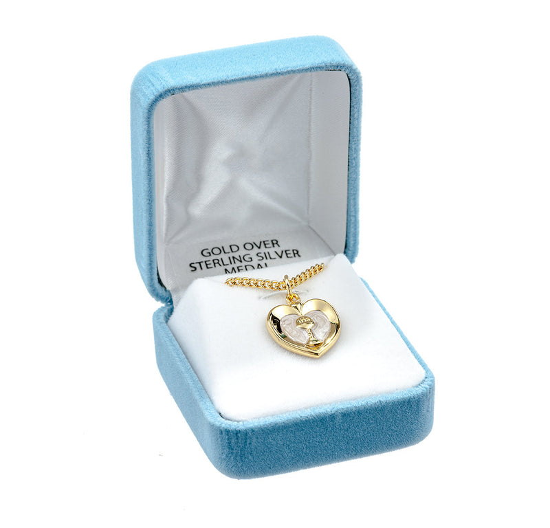 Sterling Silver White Heart with a Chalice HMH 