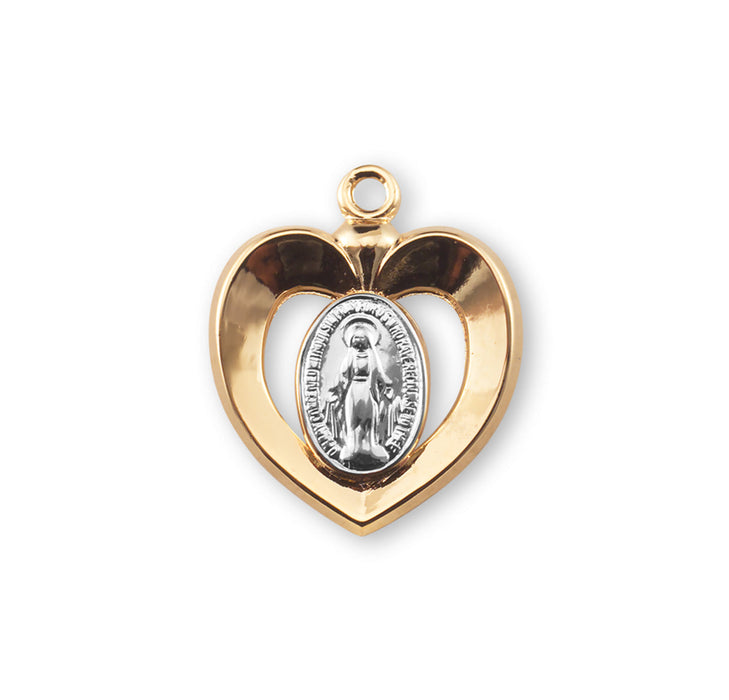 Gold Over Sterling Silver Two-Tone Miraculous Medal HMH 