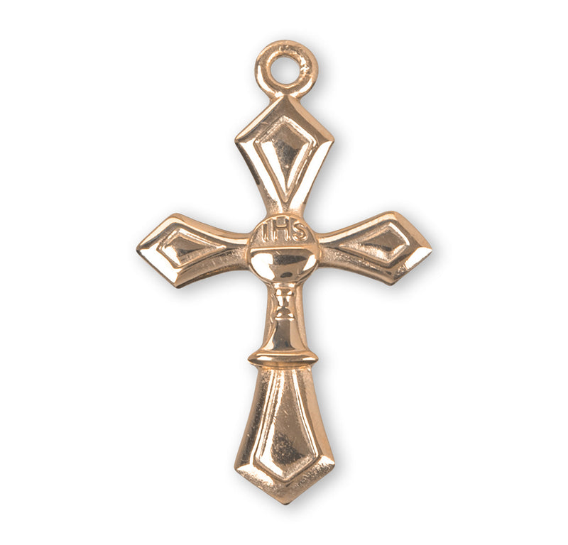 Gold Over Sterling Silver Cross with Chalice HMH 