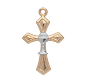 Two-tone Gold Over Sterling Silver Cross with Chalice HMH 