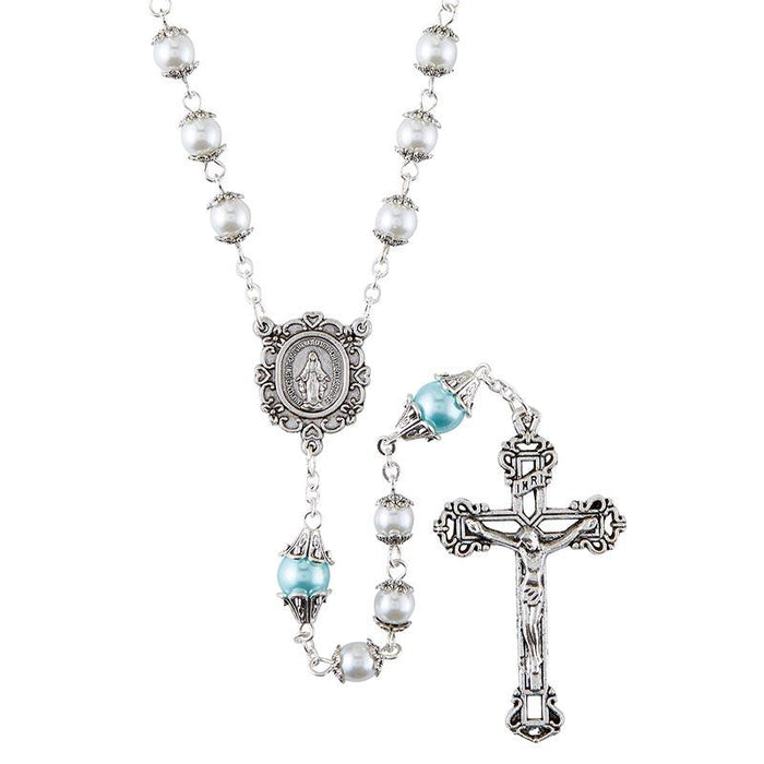 Something Blue Bridal Rosary Christian Brands Catholic Blue and White 