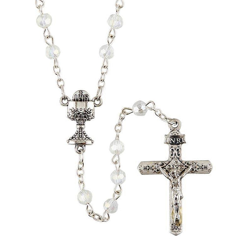White First Communion Chalice Rosary Christian Brands Catholic 