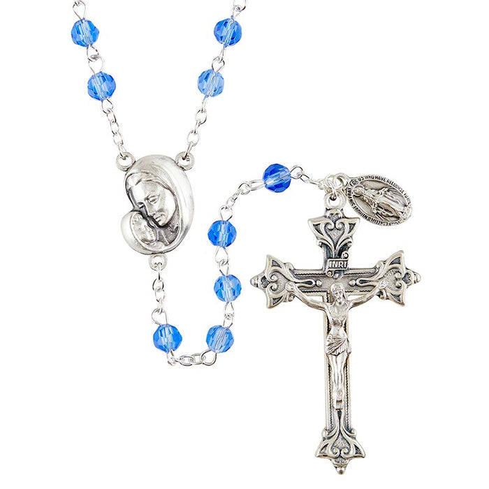 Mother's Embrace Crystal Sapphire Rosary