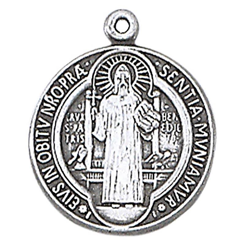 St. Benedict (Jubilee) Sterling Silver Medal with 18 " Chain The Roman Catholic Store 