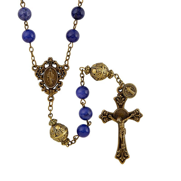 Vintage Dark Blue Rosary Rosary The Roman Catholic Store 