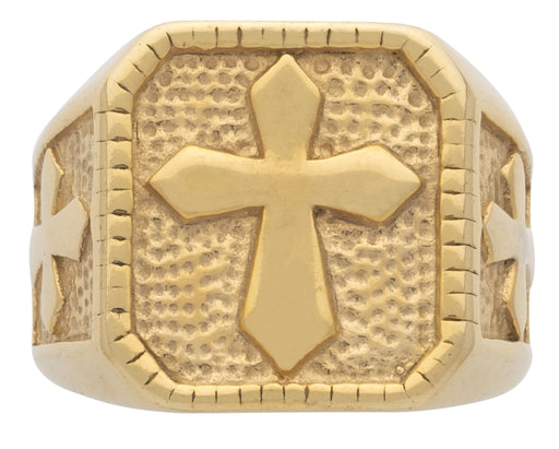 Men's Gold Cross Ring Cross Ring Gold Fathers 6 