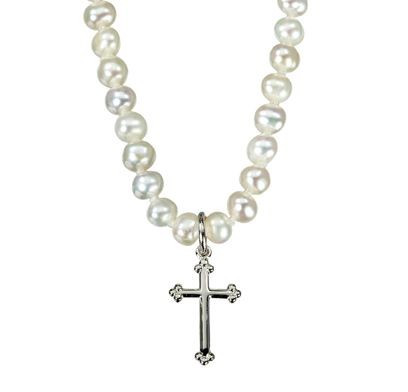 Freshwater Pearl First Communion Necklace with a Baroque Chalice Pendant HMH 