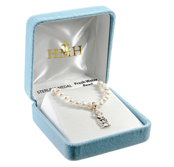 Freshwater Pearl First Communion Necklace Two Tone Cross with Chalice Center HMH 