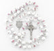 10mm White and Pink Glass Flower Bead Rosary Rosary HMH 