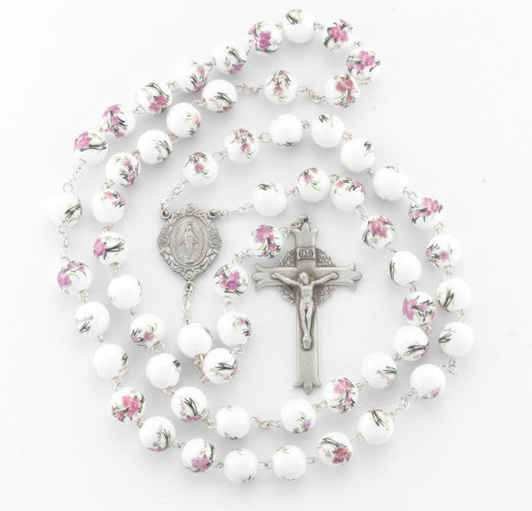 Rosary Making Kit Rosary Bead Crystal Pearl Glass Bead WHITE Kit