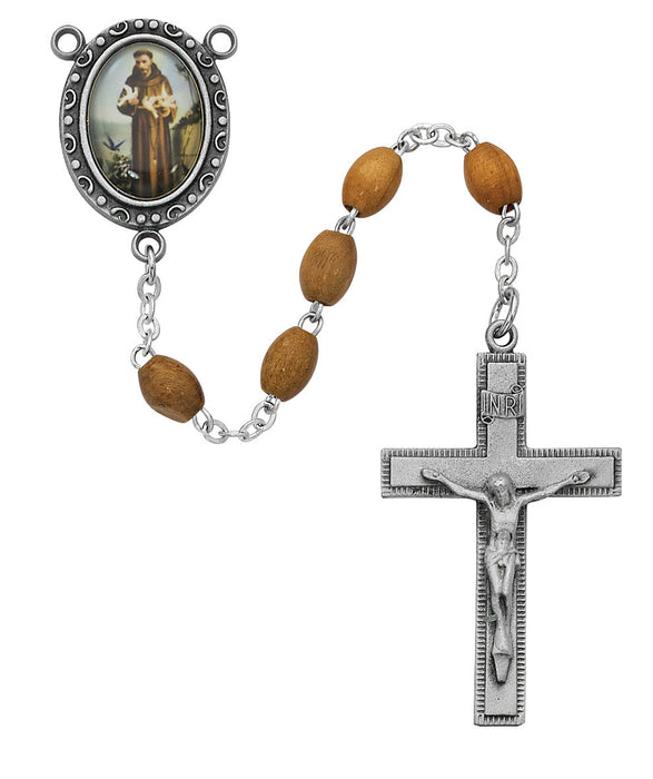 Olive Wood Saint Francis Rosary