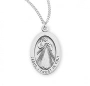 Divine Mercy Oval Sterling Silver Medal Medal HMH 