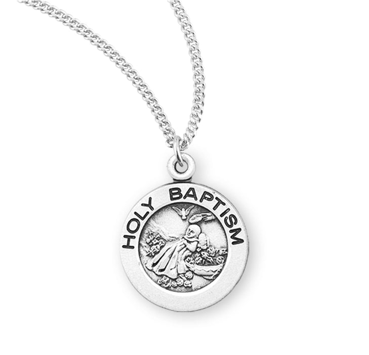 Holy Baptism Round Sterling Silver Medal HMH 