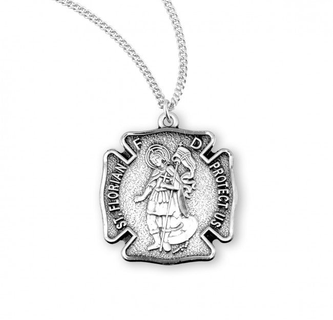 Saint Florian Sterling Silver Fire Fighters Medal Medal HMH 