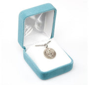 Saint Benedict Round Sterling Silver Die Struck Medal with 18" Chain Medal HMH 