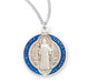 Saint Benedict Round Blue and Red Enameled Jubilee Sterling Silver Medal Medal HMH 
