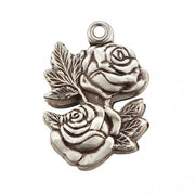 Sterling Silver Double Rose Bud Miraculous Medal Medal HMH 