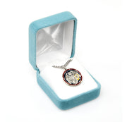 Saint Michael the Archangel Round Sterling Silver Enameled Medal Medal HMH 