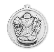 Sterling Silver Round Holy Communion Medal HMH 