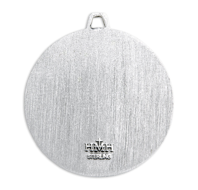 Sterling Silver Round Holy Communion Medal HMH 