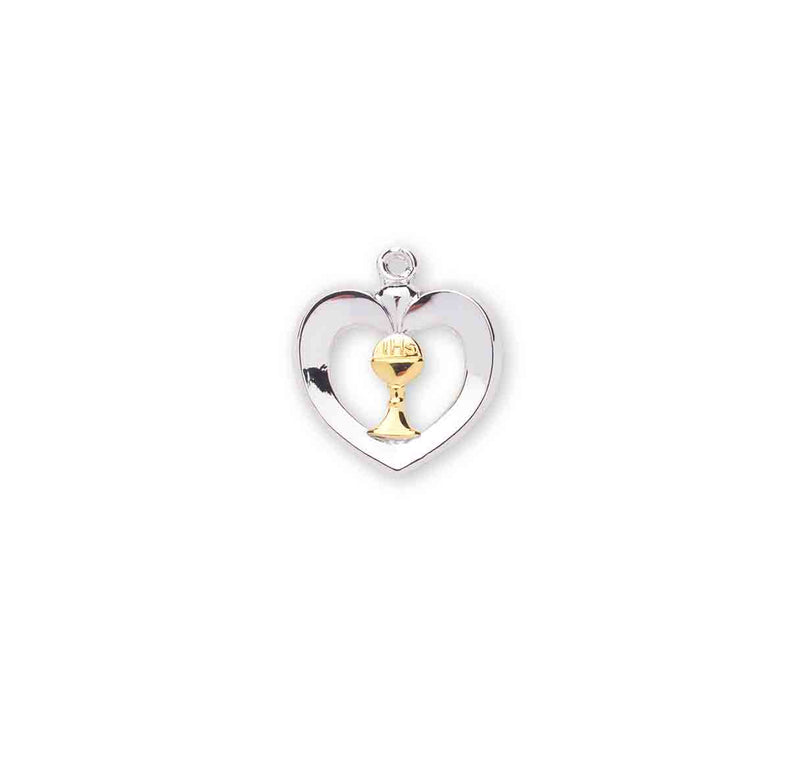 Two-Tone Sterling Silver Heart with a Chalice HMH 