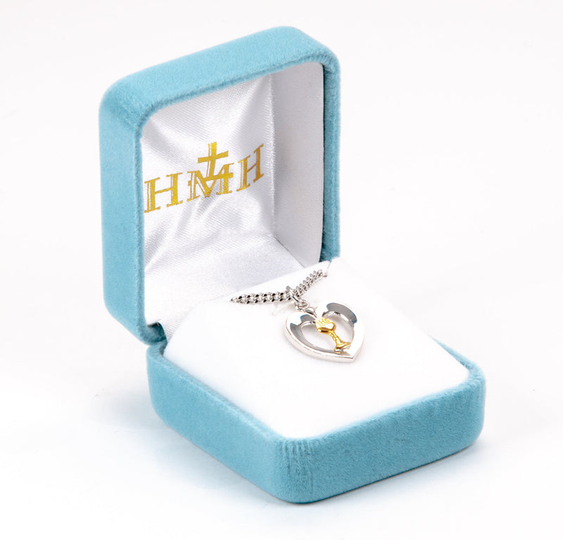 Two-Tone Sterling Silver Heart with a Chalice HMH 