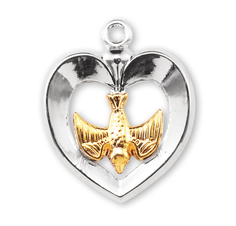 Holy Spirit Two-Tone Sterling Silver Medal HMH 