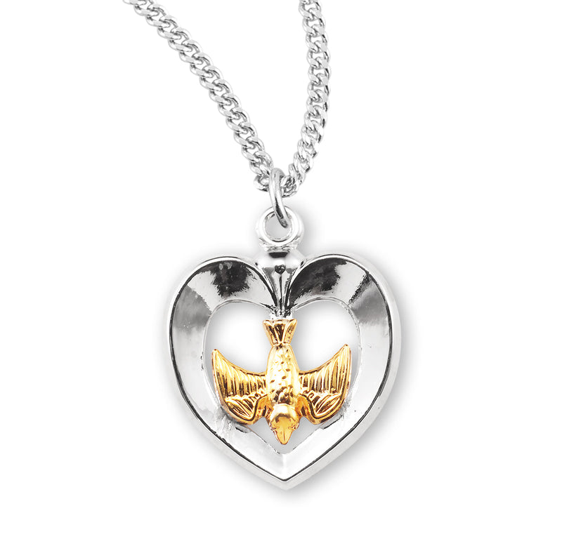 Holy Spirit Two-Tone Sterling Silver Medal HMH 