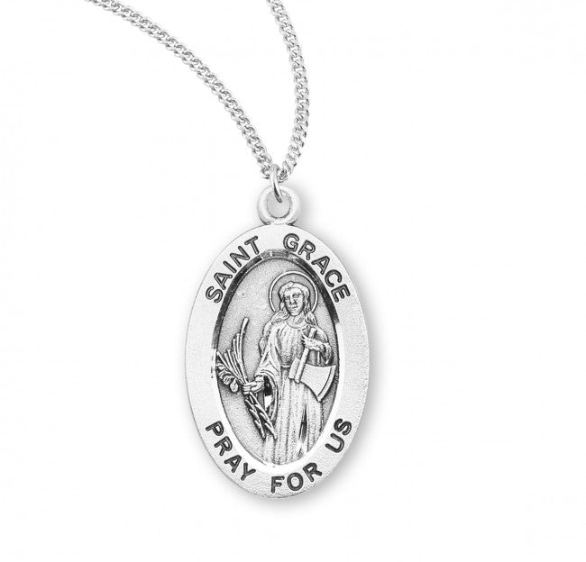 Patron Saint Grace Sterling Silver Medal Medal HMH 