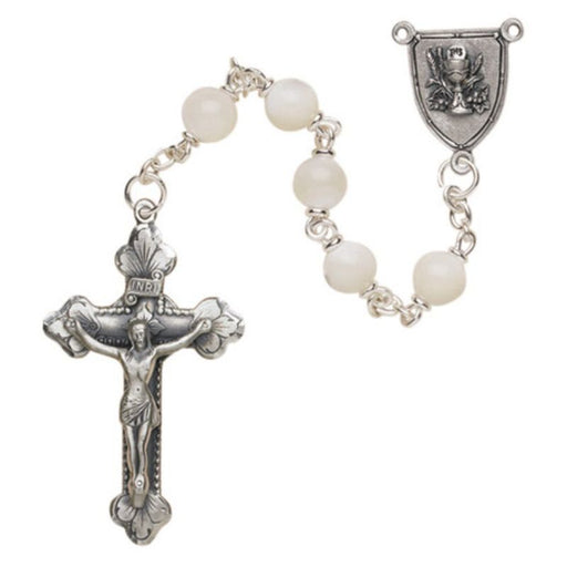 Girl's Pearl First Communion Rosary with Chalice Center Rosary Christian Brands Catholic 