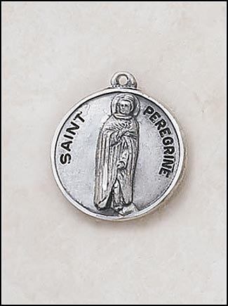 Saint peregrine Medal with 20 inch chain Medal Christian Brands Catholic 